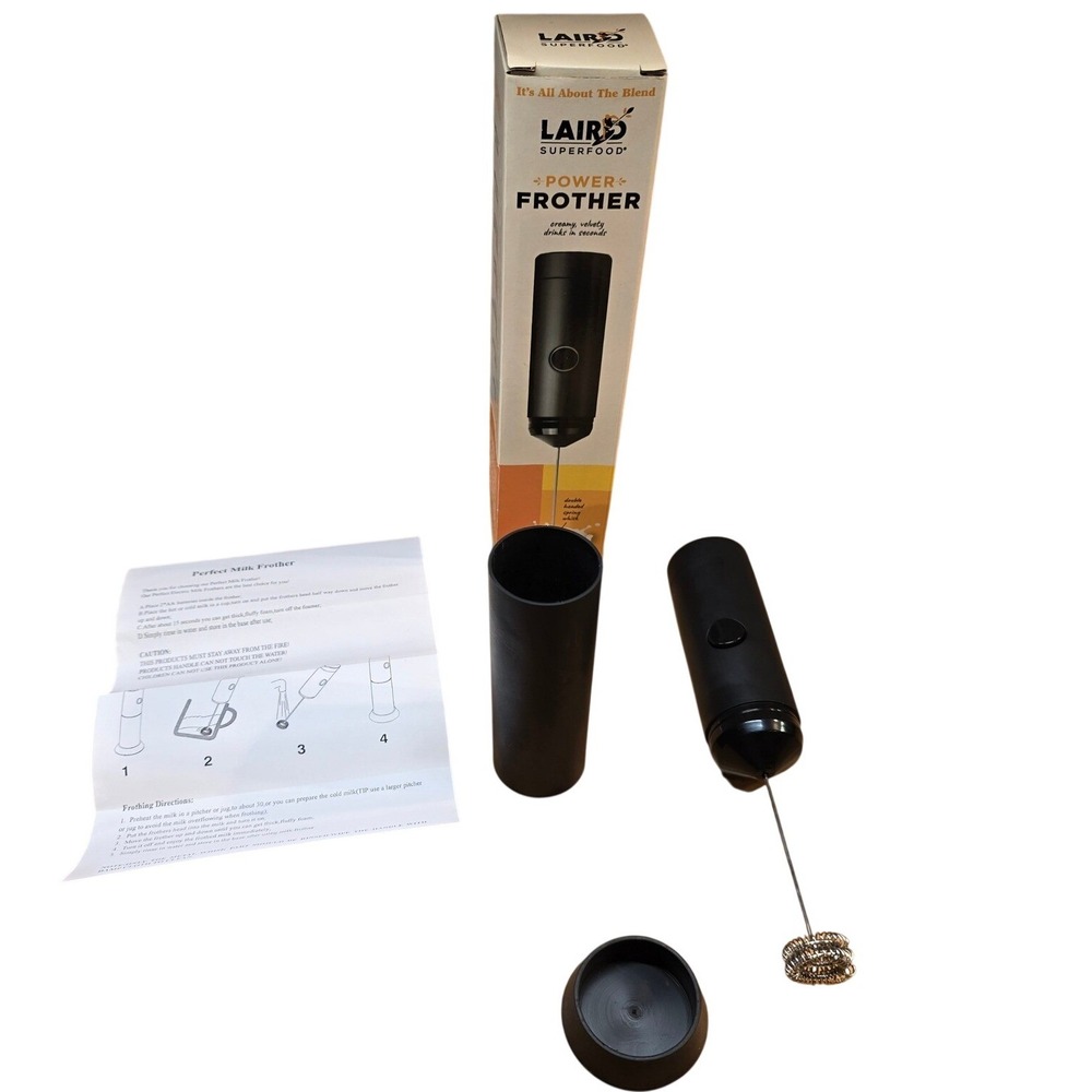 Laird Superfood Power Frother‎ Double Whisk Blender, 19,000 RPM Compact